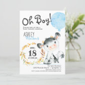 Boy Cow Baby Shower Farm Invitation (Standing Front)