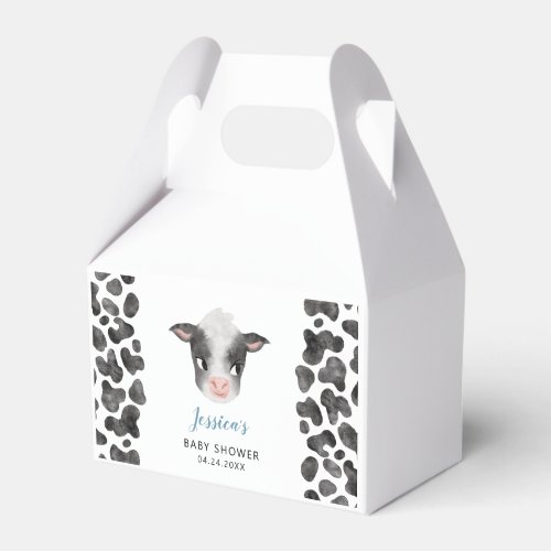 Boy Cow Farm Animal Baby Shower Favor Boxes