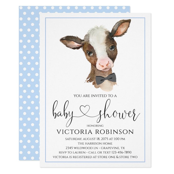 cow baby shower invitations