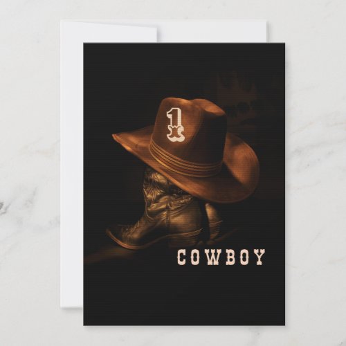 Boy Cowboy Birthday Invitation Editable My 1st In Invitation