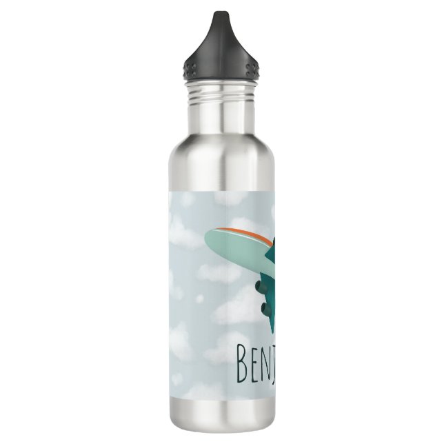 Boys Cute Blue Airplane Kids Travel Water Bottle