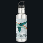 Boy Cute and Modern Blue Airplane Kids School Stainless Steel Water Bottle<br><div class="desc">This transport themed airplane school water bottle design features a modern blue and orange airplane with a background of blue sky and clouds, and can be personalized with your boy's name. Perfect for an airplane and travel loving kid, great for kindergarten or preschool. Check out our store for other cute...</div>