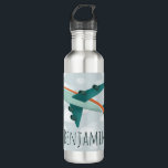 Boy Cute and Modern Blue Airplane Kids School Stainless Steel Water Bottle<br><div class="desc">This transport themed airplane school water bottle design features a modern blue and orange airplane with a background of blue sky and clouds, and can be personalized with your boy's name. Perfect for an airplane and travel loving kid, great for kindergarten or preschool. Check out our store for other cute...</div>