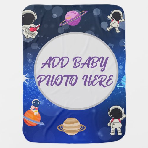 Boy Cute Astronaut Space Photo Baby Blanket