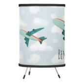 Boy Cute Blue Travel Airplane Kids Tripod Lamp (Left)