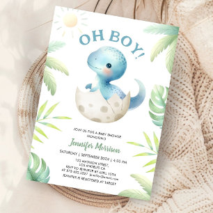 Boy Cute Dinosaur Boy Baby Shower Invitation