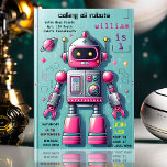 boy cute Toy funny robot first 1st birthday Invitation<br><div class="desc">Get ready for a tech-tastic celebration with our Boy Cute Toy Funny Robot First 1st Birthday Invitation! Join us for a day filled with laughter, adorable robot designs, and playful fun to celebrate your little one's first birthday. This invitation sets the stage for a birthday bash that's as cute as...</div>