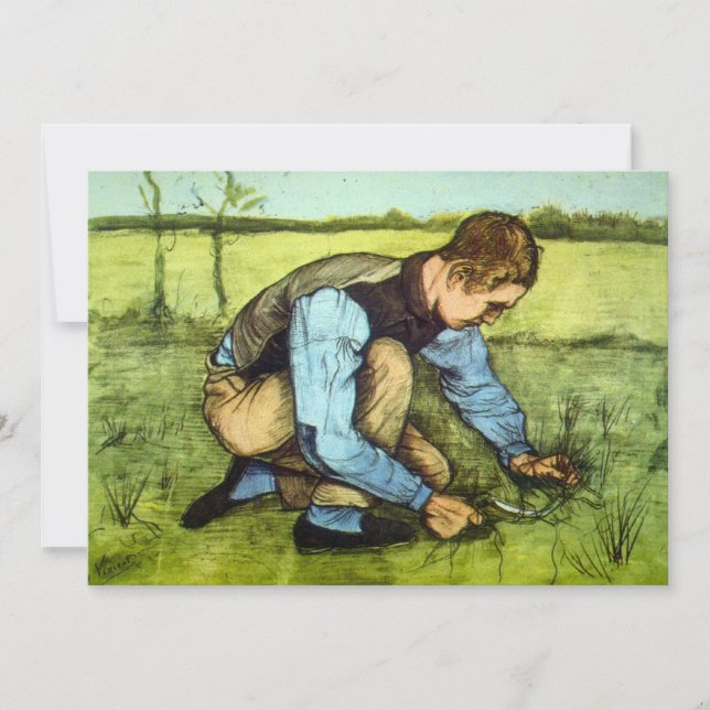Boy Cutting Grass with Sickle by Vincent van Gogh (Front)