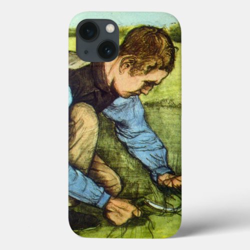 Boy Cutting Grass with Sickle by Vincent van Gogh iPhone 13 Case