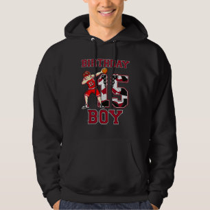 Boy Dabbing Basketball 15th Birthday Love Sneakers Hoodie