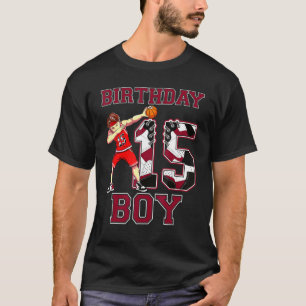 Boy Dabbing Basketball 15th Birthday Love Sneakers T-Shirt