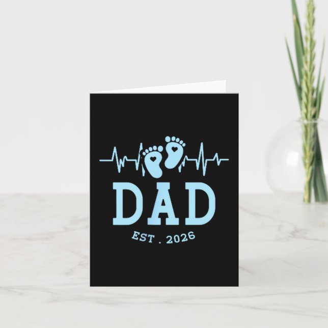 Boy Dad Est 2026 New Daddy Baby Expecting First Fa Card (Front)
