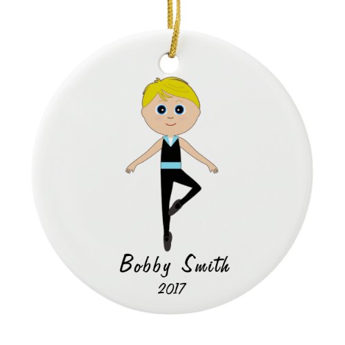 Boy Dancer Name and Year Customizable Ceramic Ornament