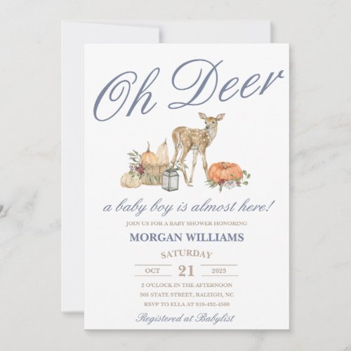 Boy Deer Baby Shower Invitation