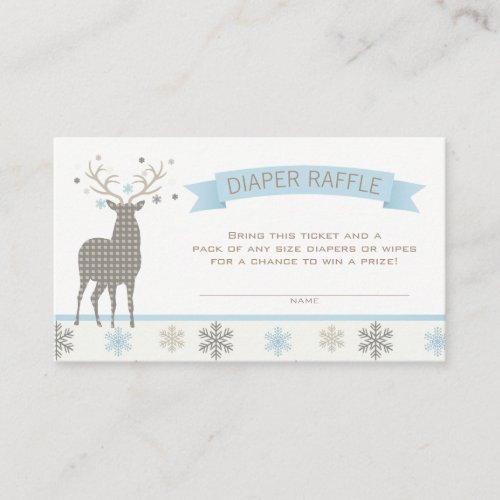 Boy Deer Diaper Raffle Tickets Winter Woodland Enclosure Card