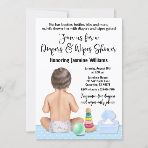 Boy Diaper Shower Invitation