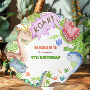 Boy Dinosaur 4th Birthday Party Balloon