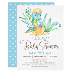 Dinosaur Baby Shower Invitations Zazzle Boy Dinosaur Baby Shower Invitation