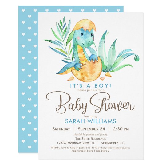 Boy Dinosaur Baby Shower Invitation Zazzle Com