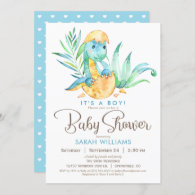 Boy Dinosaur Baby Shower Invitation