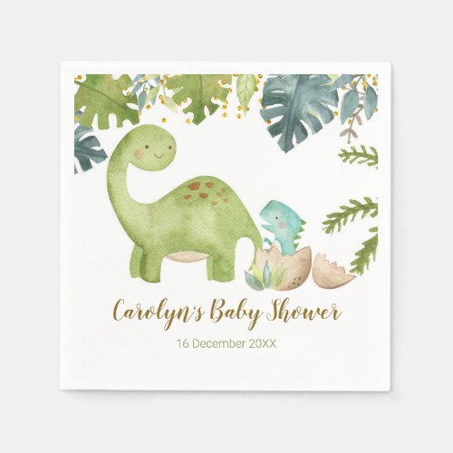 Boy Dinosaur Baby Shower Paper Napkin