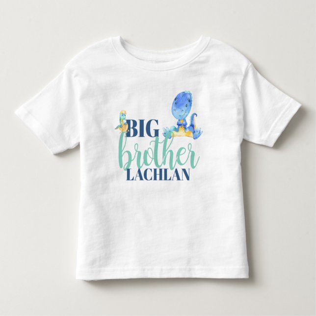 Boy Dinosaur Big Brother Toddler T-shirt (Front)
