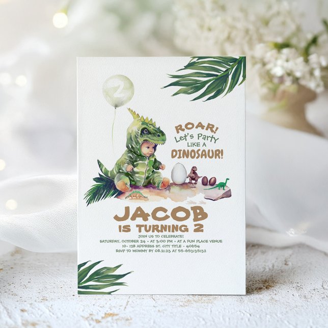 Boy Dinosaur Birthday Invitations (Dinosaur Birthday Invitation)