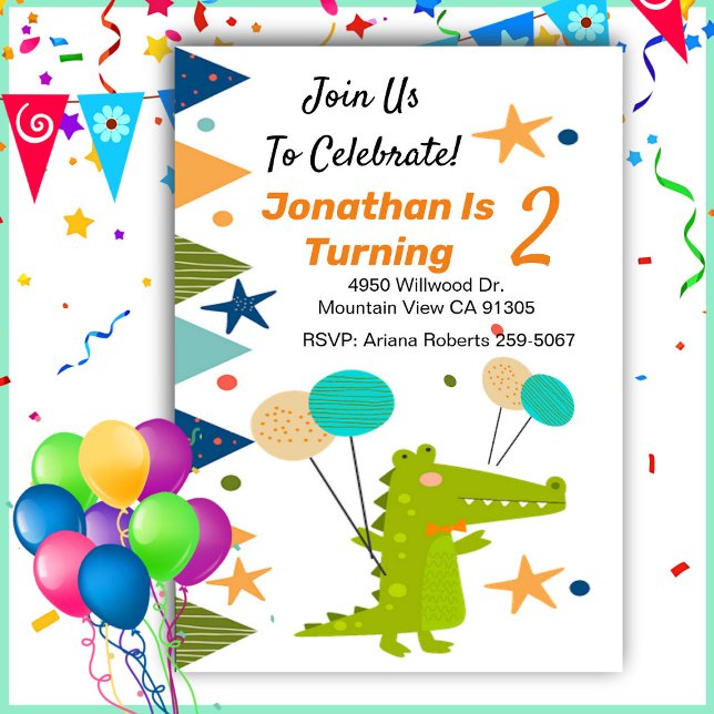 Boy Dinosaur Child's Birthday Invitation (Creator Uploaded)