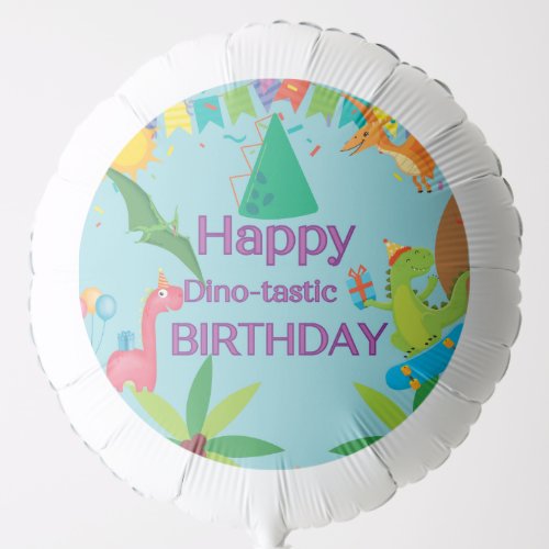 Boy Dinosaur Happy Birthday Party  Balloon