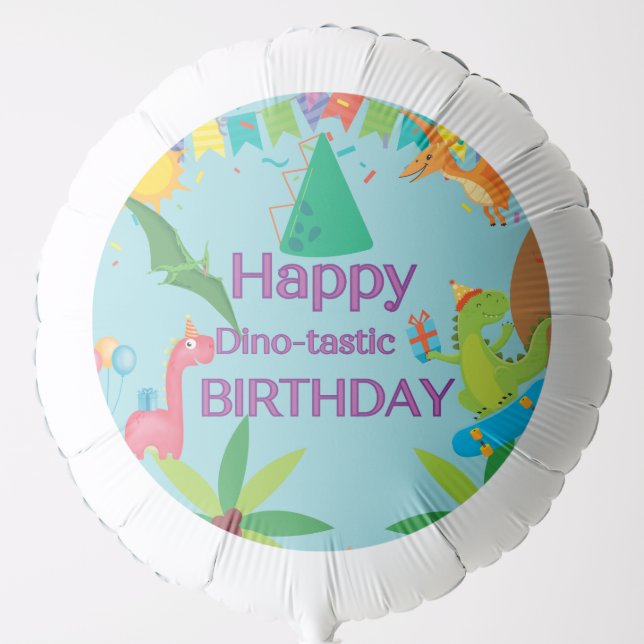 Boy Dinosaur Happy Birthday Party  Balloon (Front)