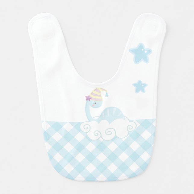Boy Dinosaur Sleeping   Baby Bib (Front)