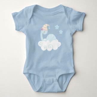 Boy Dinosaur Sleeping    Baby Bodysuit