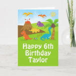 Boy Dinosaurs Happy Birthday Card at Zazzle