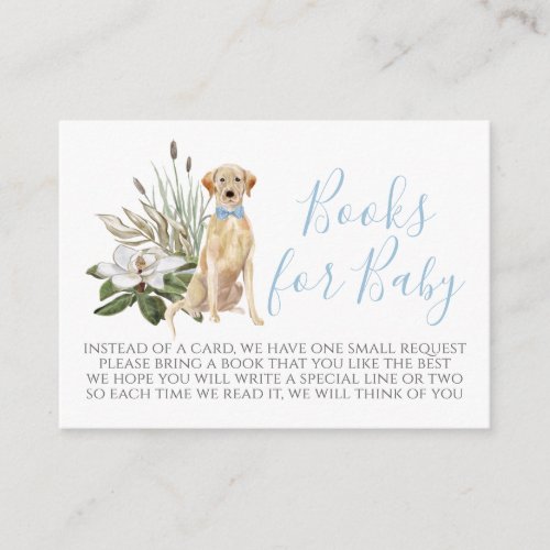 Boy Dog Baby Shower Book Request Card