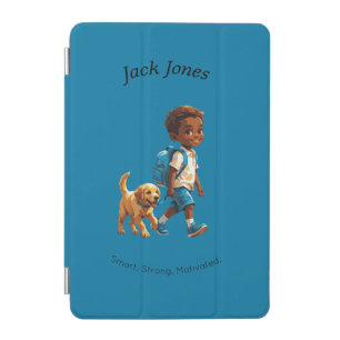 Boy & Dog Back to School Custom Design iPad Mini Cover