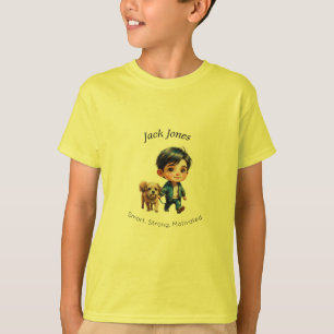 Boy & Dog Back to School Custom Design T-Shirt