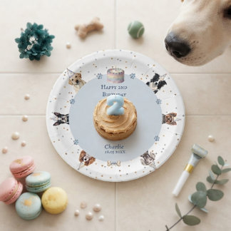 Boy Dog Birthday Party Puppy Pawty Paper Plates