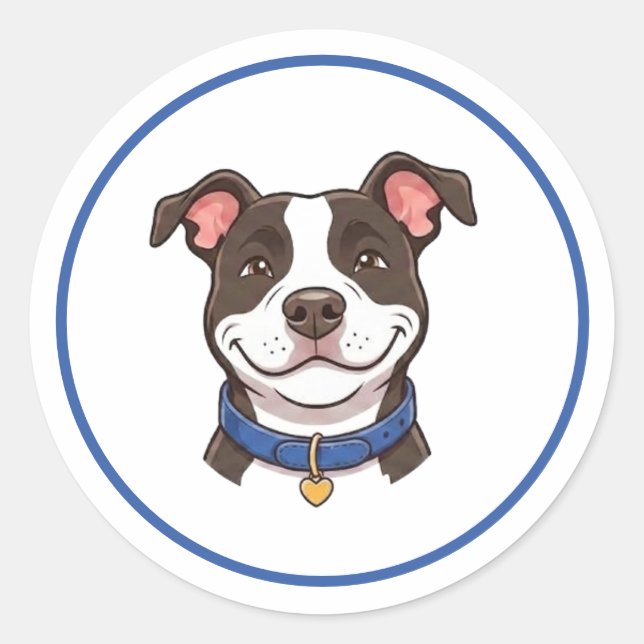Boy Dog Pitbull Sticker (Front)