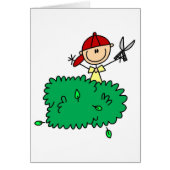 Boy Doing Yardwork Card (Front)