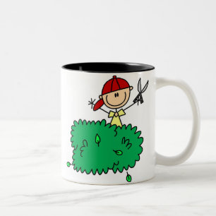 Boy Doing Yardwork Mug
