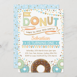 Boy Donut Invitation Donut Birthday Sprinkles