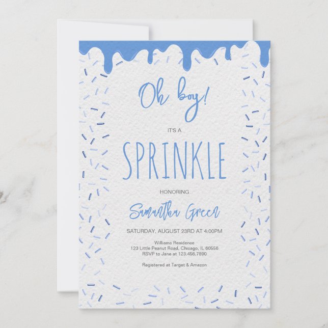 Boy Donuts Sprinkle Baby Shower Invitation (Front)