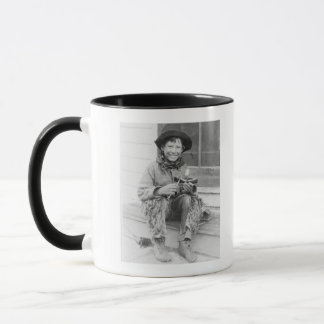 Boy Dressed as Cowboy with Toys Mug
