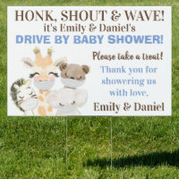 Boy Drive By Baby Shower Sign