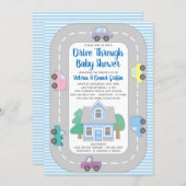 Boy Drive Through Baby Shower Invitation (Front/Back)