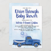 Boy Drive Through Covid Baby Shower Truck Invitation (Front/Back)