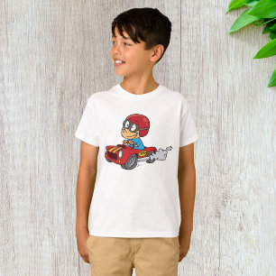 Boy Driving Red Race Car T-Shirt