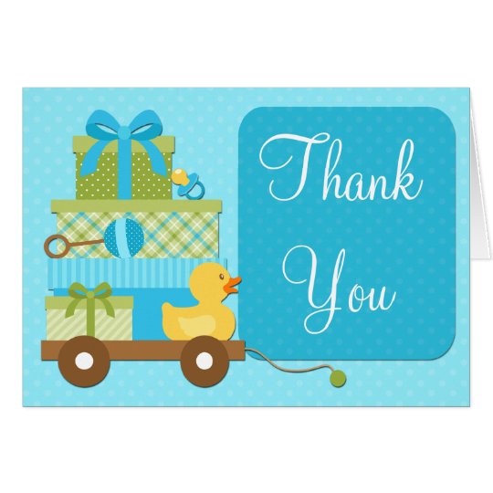Boy Duck Baby Shower Thank You Card