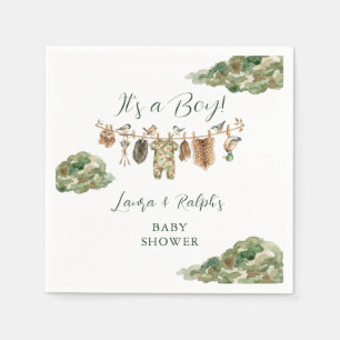 Boy Duck Hunting Baby Shower Napkins