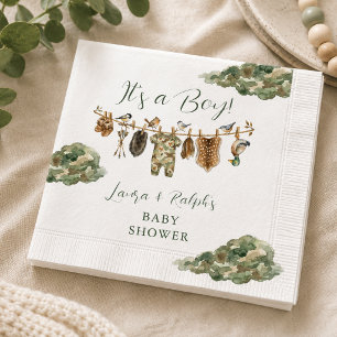 Boy Duck Hunting Baby Shower Napkins